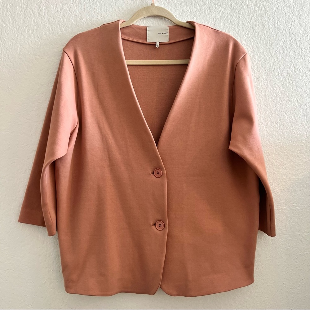 Dusty pink 3/4 sleeves jacket